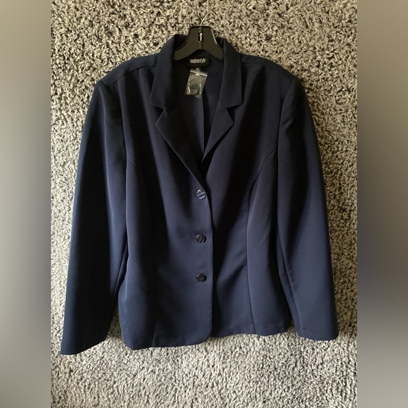 Metro Style Stretch Blazer Women Size20 T Unlined Career Long Slv Polyblend - Picture 7 of 8